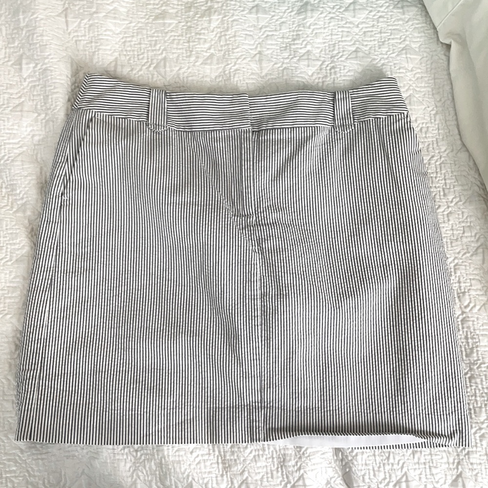 Ann Taylor LOFT grey & white striped skirt